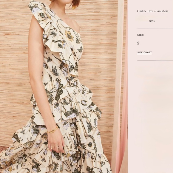 Ulla Johnson Ondine Cotton Poplin One-Shoulder Ruffle Dress Size L NEW - Picture 8 of 10